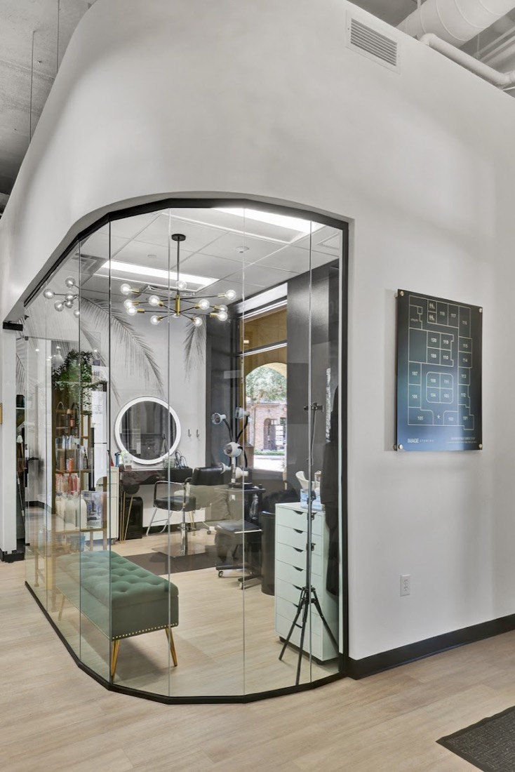Curved radius glass studio suite installed at IMAGE Studios