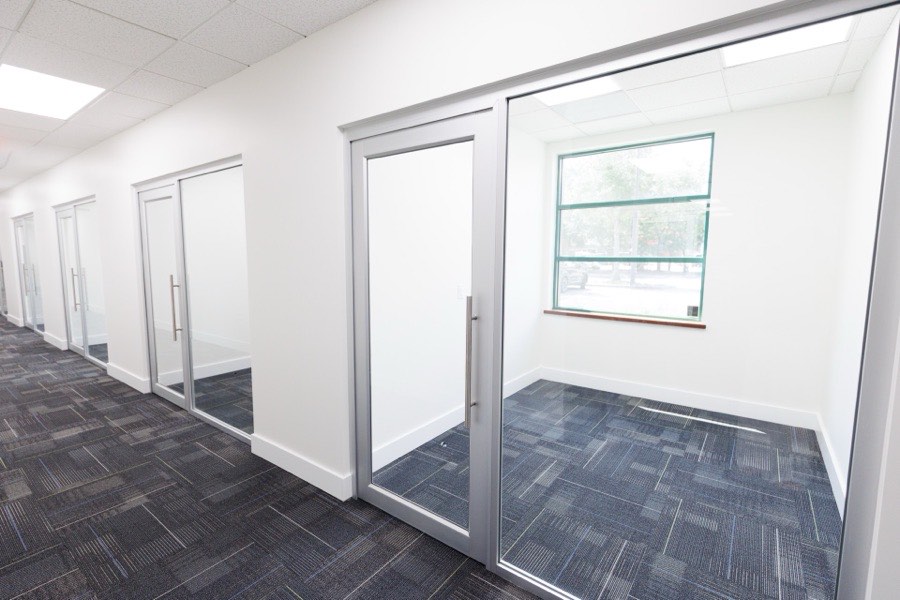 Private office fronts with glass doors and sidelites — Petticoat-Schmitt