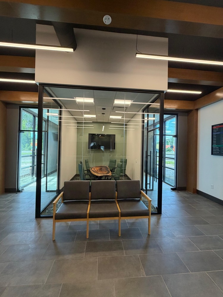 Black-framed frosted glass conference room — Tru Fi Credit Union, Callahan FL